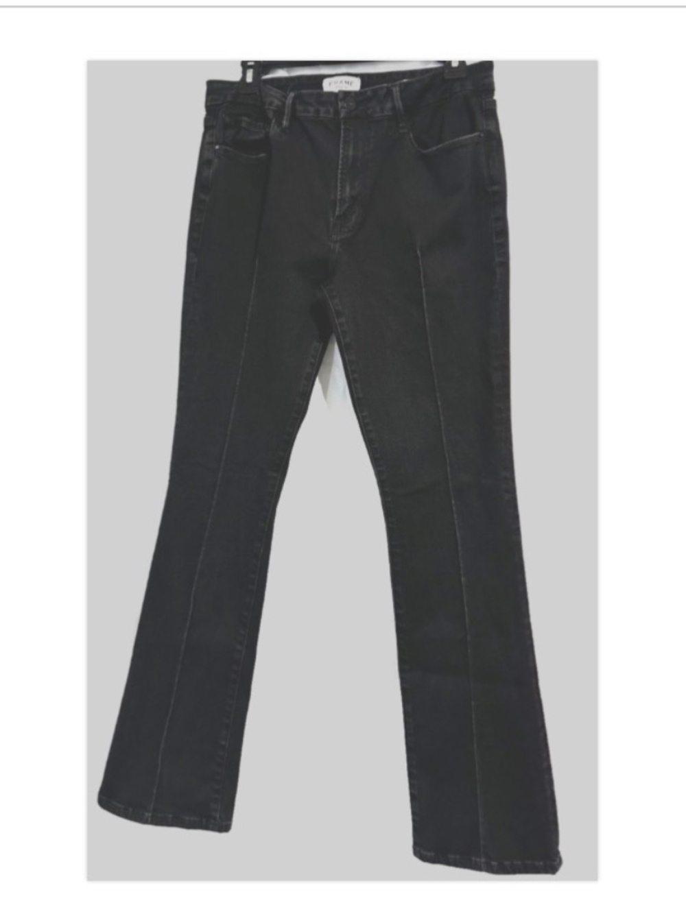 Frame Women Size 30 Black Le Mini Bootcut Denim Jeans With Front Crease Seams